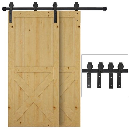 Homcom kit porta scorrevole - porta,