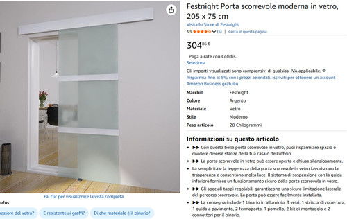 Porta scorrevole vetro con - porta,